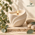Sculptural Wave Ceramic Soy Candle