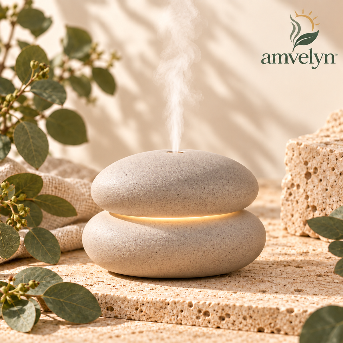 Stacked River Stone Ceramic Diffuser
