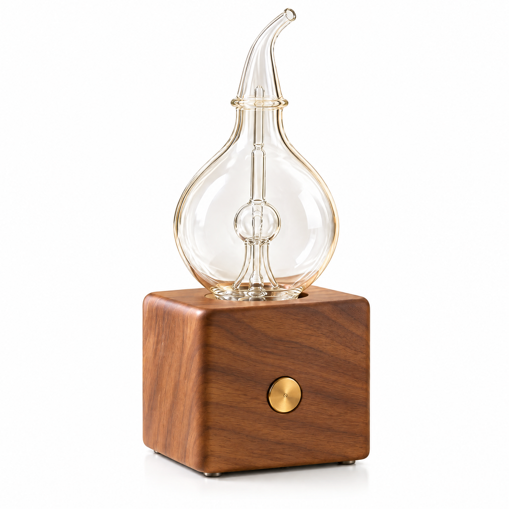 Glass Nebulizing Aroma Diffuser with Walnut Base