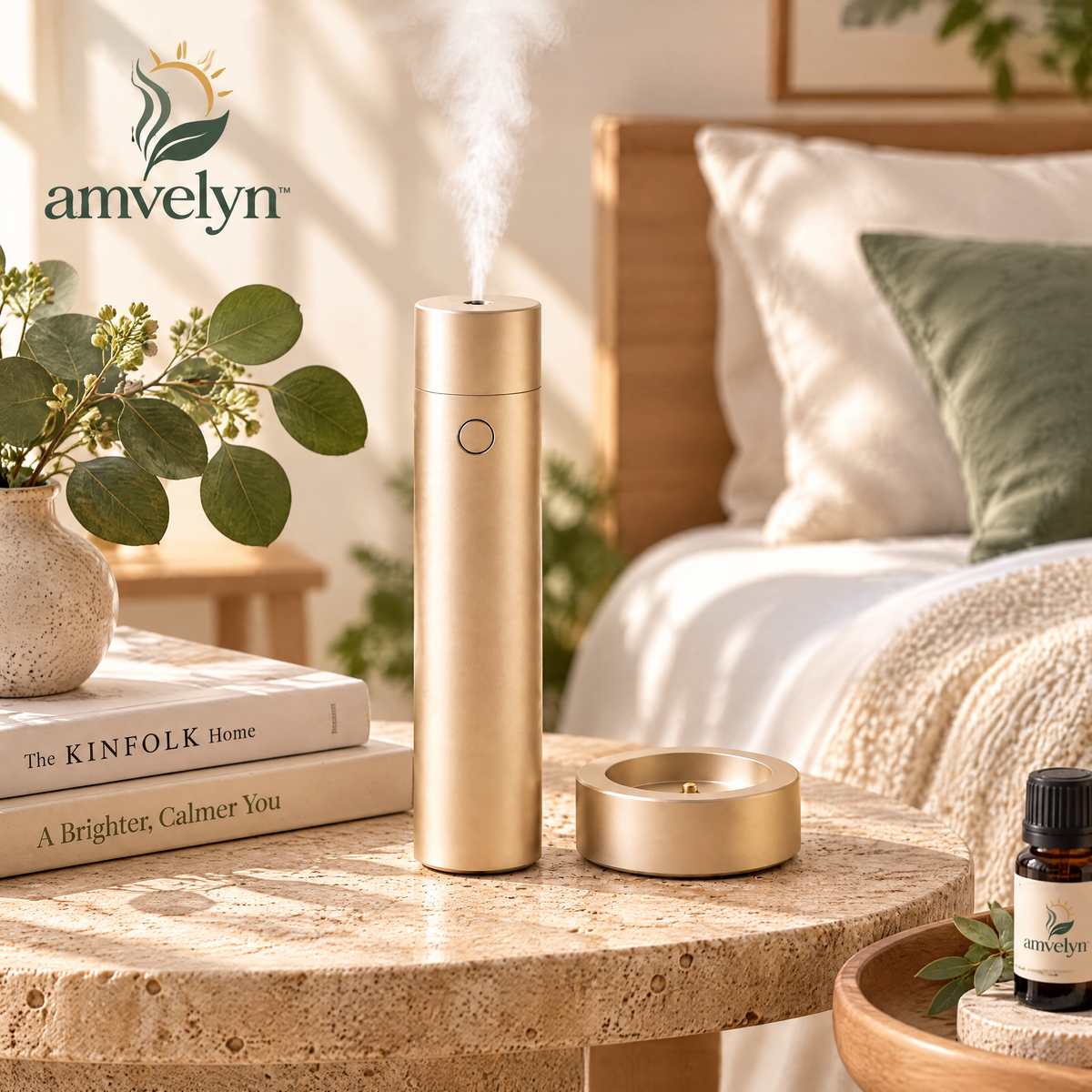 Portable Champagne Aluminum Aroma Diffuser