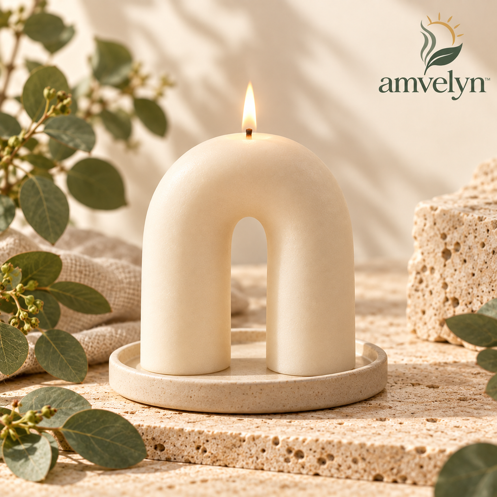 Arch-Shaped Sculptural Wax Candle