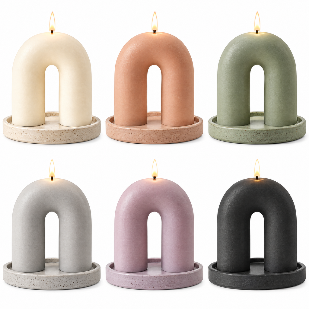 Arch-Shaped Sculptural Wax Candle