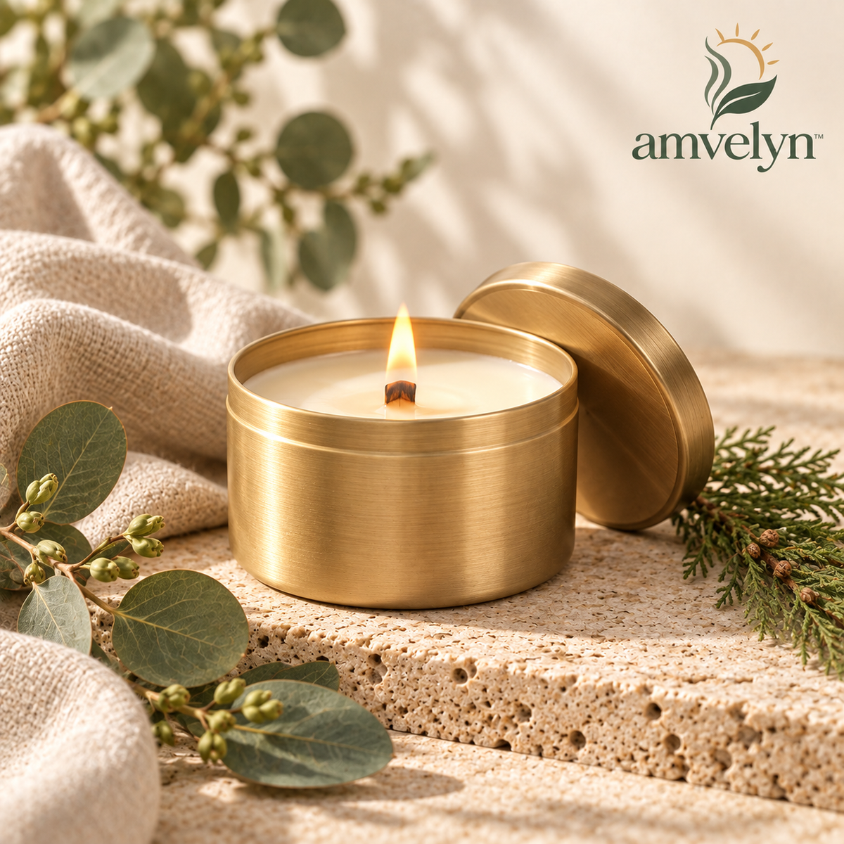 Brushed Brass Travel Soy Candle