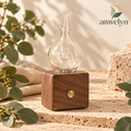 Glass Nebulizing Aroma Diffuser with Walnut Base