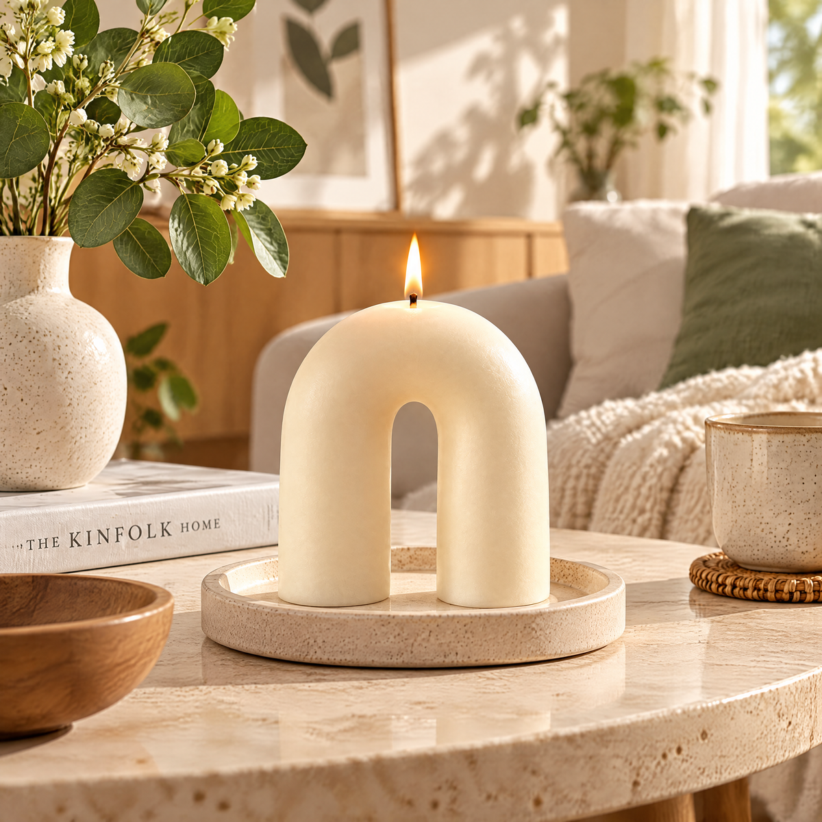 Arch-Shaped Sculptural Wax Candle