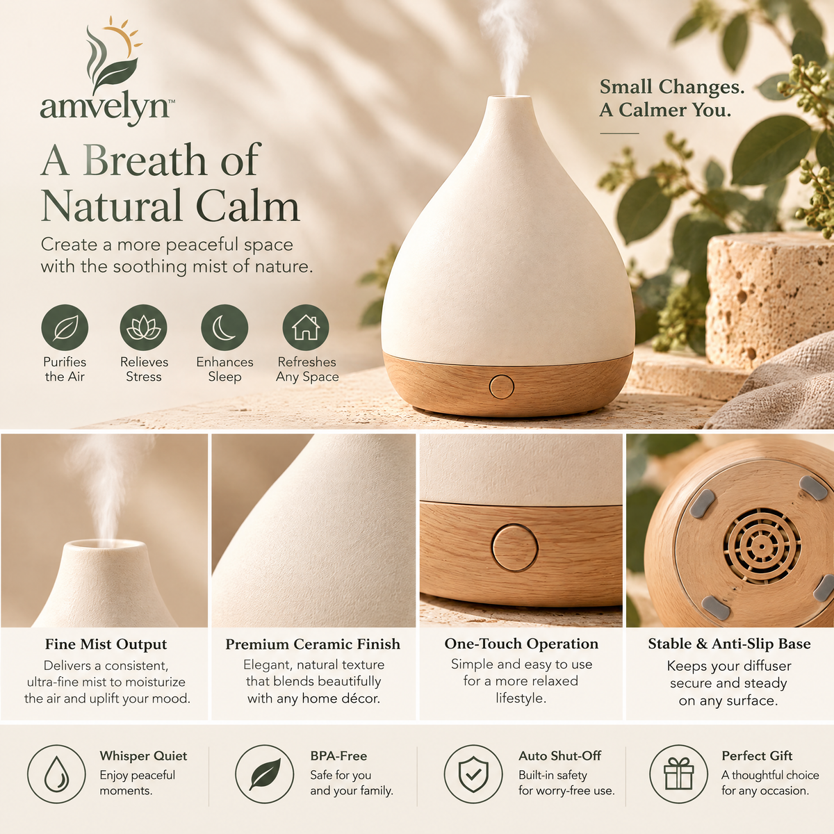 Ceramic Pear Ultrasonic Aroma Diffuser