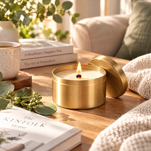 Brushed Brass Travel Soy Candle