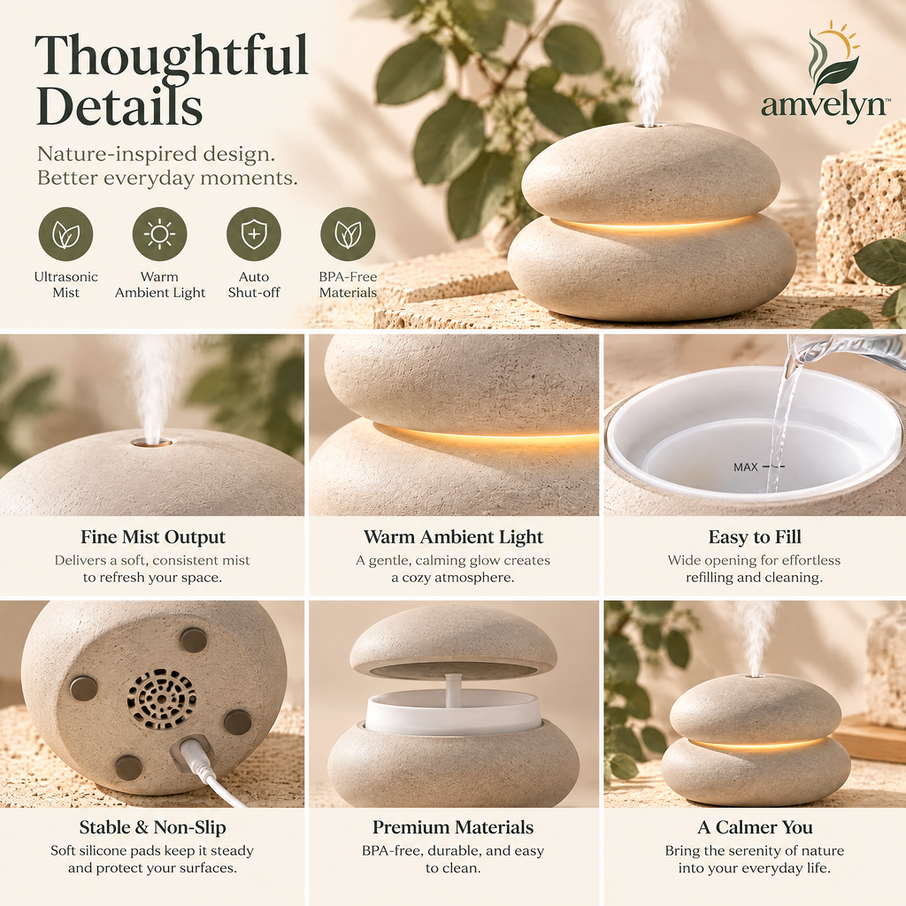 Stacked River Stone Ceramic Diffuser