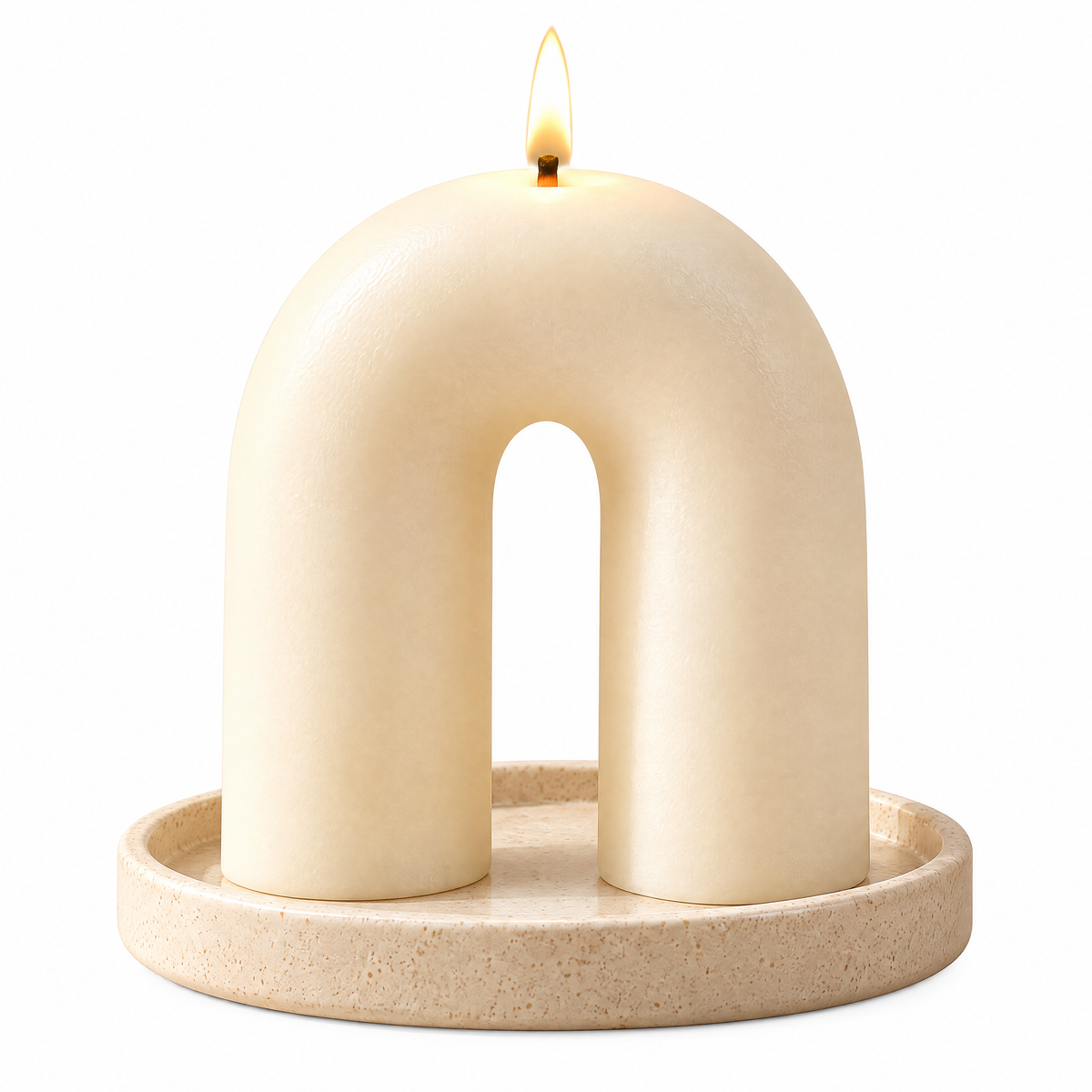 Arch-Shaped Sculptural Wax Candle