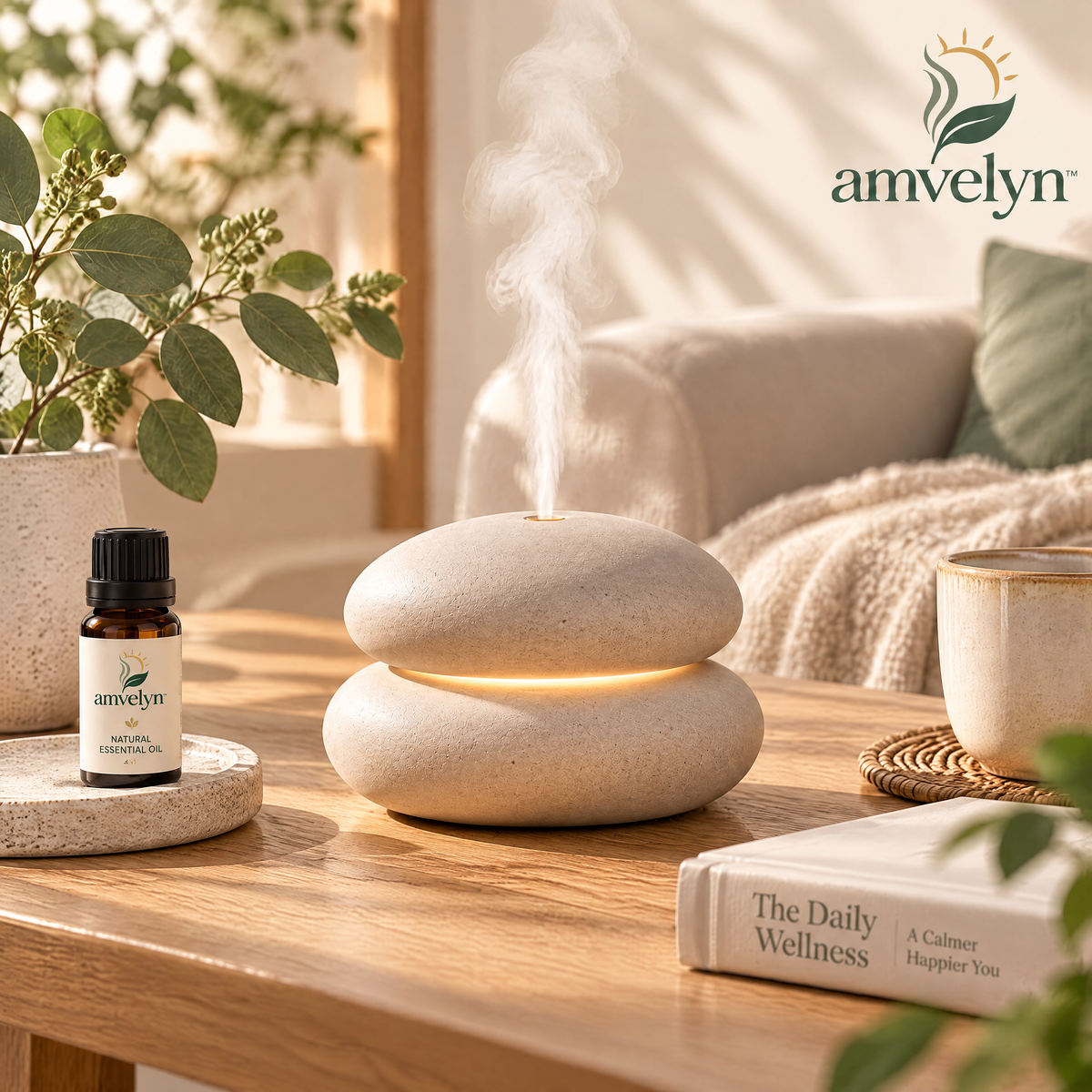 Stacked River Stone Ceramic Diffuser