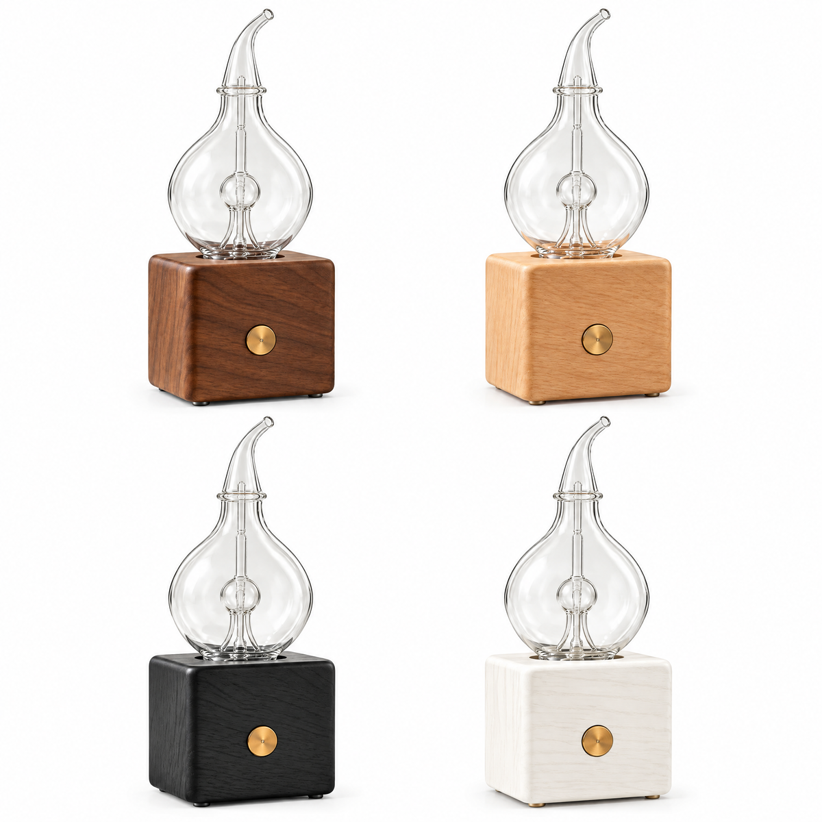 Glass Nebulizing Aroma Diffuser with Walnut Base